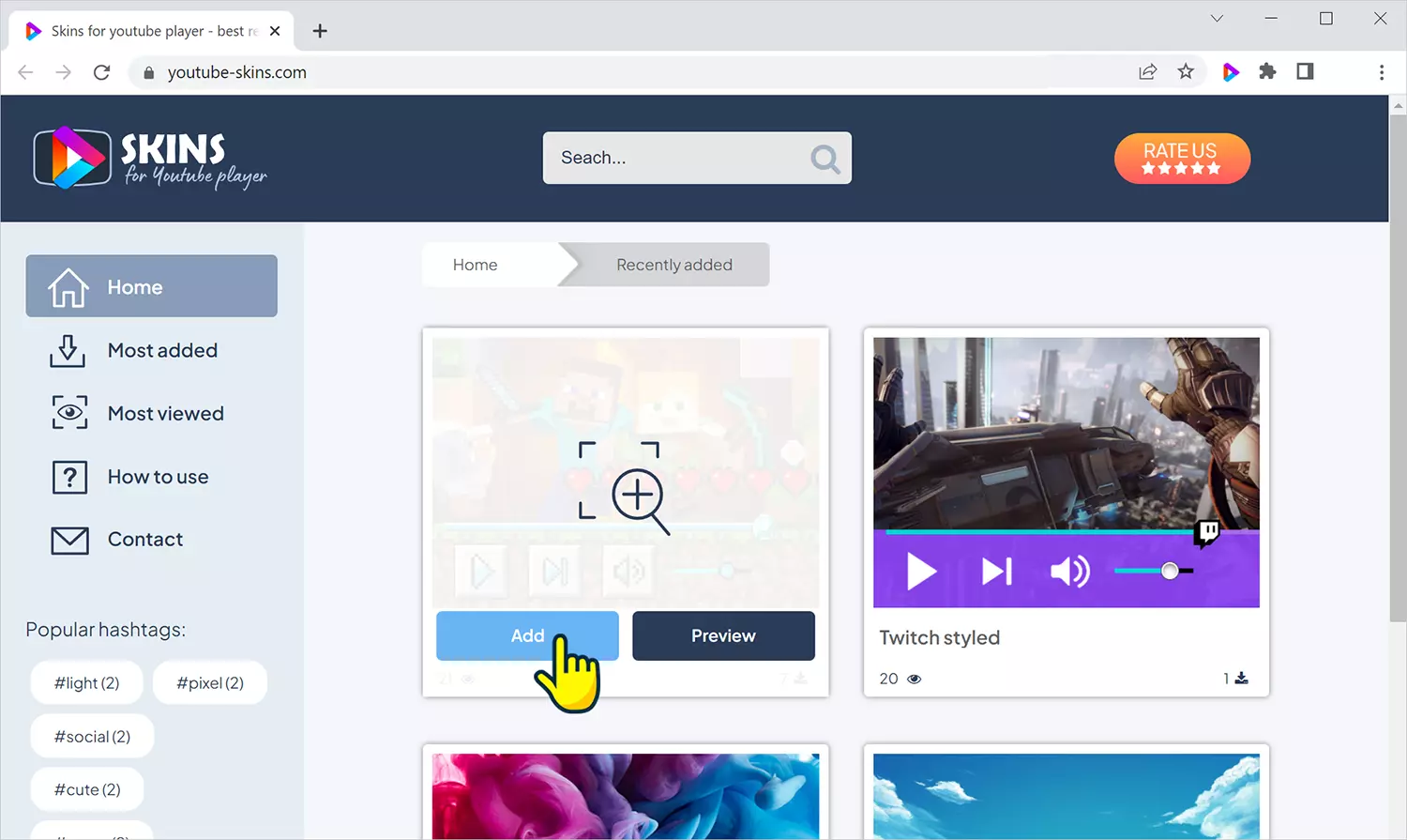 Add button